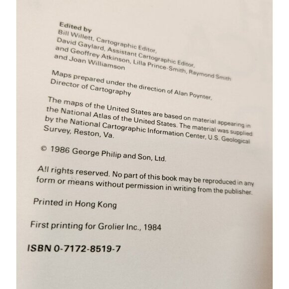 1984 Hardcover Grolier Atlas Of North America And The World - Picture 9 of 11